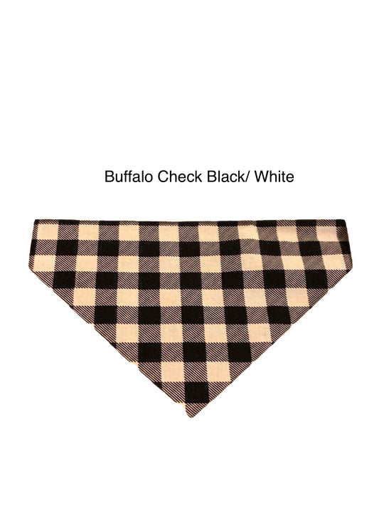 Pawsitive Petwear Bandanas Buffalo Check Black White