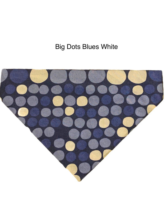 Pawsitive Petwear Bandanas Big Dots Blue White