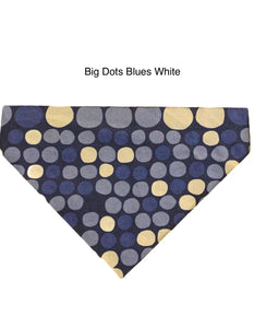 Pawsitive Petwear Bandanas Big Dots Blue White